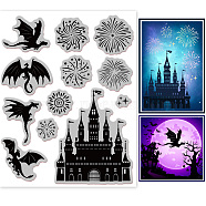 Rubber Clear Stamps, for Card Making Decoration DIY Scrapbooking, Castle, 22x18x0.8cm(DIY-WH0251-019)