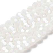 Electroplate Glass Beads Strands, Faceted(32 Facets), Pearl Luster Plated, Round, WhiteSmoke, 10mm, Hole: 1.2mm, about 65~69pcs/strand, 23.03~24.49 inch(58.5~62.2cm)(EGLA-A035-J10mm-A05)