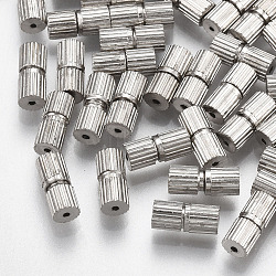 Iron Screw Clasps, Nickel Free, Platinum, 7x3mm, Hole: 0.6mm(X-IFIN-T007-29P-NF)