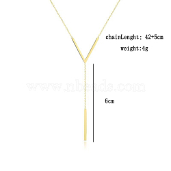 Alloy V-Shaped Tassel Necklaces, Versatile and Elegant Jewelry for Daily Wear, Golden, 17.72 inch(45cm)(WS1619)