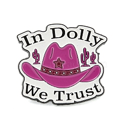 In Dolly We Trust Enamel Pins Black Alloy Brooches for Backpack Clothes, Hat, 27.5x30.5x1.5mm(JEWB-I030-10A)