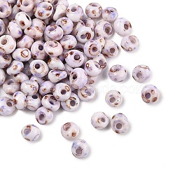 Picasso Glass Seed Beads, Round Hole, Teardrop, Violet, 5x4.5x4mm, Hole: 1.4mm, 120pcs/set(SEED-Q038-03J)