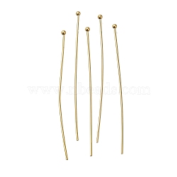 Brass Ball Head Pins, Lead Free & Cadmium Free, Real 24K Gold Plated, 40x0.7mm, Head: 1.5mm(KK-H502-03G-G)