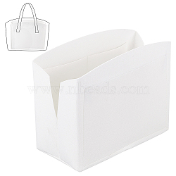 Felt Purse Organizer Insert, Women's Tote Bag Liner, with Alloy Zipper, White, 23x30x2.6cm(FIND-WH0114-12H)