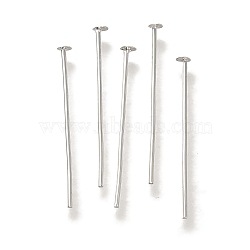 Brass Flat Head Pins, Lead Free & Cadmium Free, 925 Sterling Silver Plated, 20x0.7mm, Head: 2mm(KK-H502-01C-S)