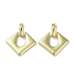Rack Plating Brass Hollow Rhombus Dangle Stud Earrings, Lead Free & Cadmium Free, Real 18K Gold Plated, 45x42mm(EJEW-M237-09G)