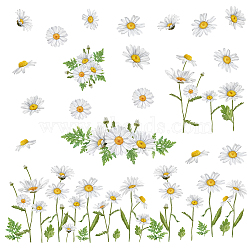 PVC Wall Stickers, Wall Decoration, Daisy Pattern, 390x900mm, 2pcs/set(DIY-WH0228-821)