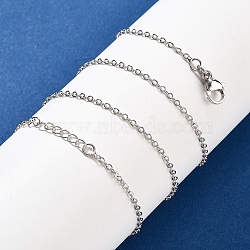 Brass Cable Chain Necklaces for Women, With 304 Stainless Steel Lobster Clasp, Rack Plating, Lead Free & Cadmium Free, Long-Lasting Plated, Platinum, 17.52 inch(44.5cm)(NJEW-D302-48P)