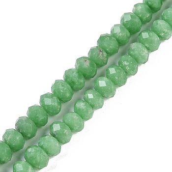 Natural Glass Beads Strands, Faceted, Rondelle, 7.5~8x5~6mm, Hole: 0.8mm, about 72~74pcs/strand, 15.35''~15.55''(39~39.5cm)