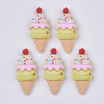 Resin Decoden Cabochons, Ice Cream, Imitation Food, Colorful, 37~38x16.5x7.5mm