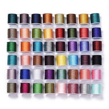 Polyester Metallic Thread, for Embroidery and DIY Braided Bracelets Making, Mixed Color, 0.2mm, 3-Ply, about 109.36 yards(100m)/roll