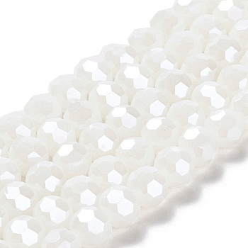 Electroplate Glass Beads Strands, Faceted(32 Facets), Pearl Luster Plated, Round, WhiteSmoke, 10mm, Hole: 1.2mm, about 65~69pcs/strand, 23.03~24.49 inch(58.5~62.2cm)