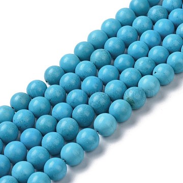 Natural Howlite Beads Strands, Dyed & Heated, Round, 10mm, Hole: 1.2mm, about 41pcs/strand, 15.94 inch(40.5cm)(G-C180-15A)