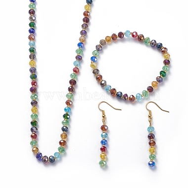 Mixed Color Glass Bracelets & Earrings & Necklaces
