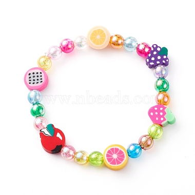 Transparent Acrylic Beads Stretch Kids Bracelets(BJEW-JB06326)-2