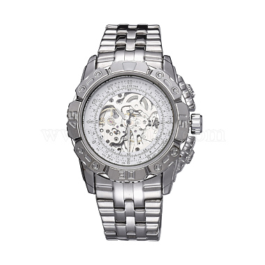 White Stainless Steel Mechanical Watch