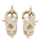 Brass Micro Pave Clear Cubic Zirconia Lobster Claw Clasps(ZIRC-S066-023-NF)-2