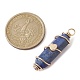 Natural  Lapis Lazuli Copper Wire Wrapped Pointed Pendants(PALLOY-JF02462-03)-2