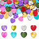 AHADERMAKER 80Pcs 8 Colors Spray Painted Freshwater Shell Heart Charms(SHEL-GA0001-09)-1