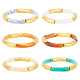 6Pcs 6 Colors Acrylic Curved Tube Beaded Stretch Braceles Set for Women(BJEW-AN0001-53)-1