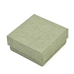 Paper Jewelry Display Cases, Jewelry Set Cases for Rings Earrings Necklaces Bracelets Storage, with Sponge, Square, Dark Sea Green, 9.2x9.2x3cm(CON-K015-01E-02)