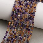 Natural Purple Fluorite Beads Strands, Faceted Round, 3~3.5mm, Hole: 0.7mm, about 128pcs/strand, 15.35 inch(39cm)(GG-CBA753B-A01-3mm)