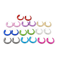Horn Acrylic Stud Earrings, Half Hoop Earrings with 316 Surgical Stainless Steel Pins, Mixed Color, 46x8.5mm(EJEW-P251-01)