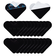 PU Plastic Rug Grippers, Adhesive Non-Slip Carpet Fixing Floor Stickers, Heart, Black, 45x60x2mm, 20pcs/set(AJEW-WH0329-35)
