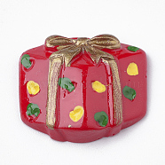 Opaque Resin Cabochons, Gift Boxes, Red, 20.5x23x6mm(CRES-S304-21)