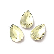 Glass Rhinestone Cabochons, Point Back & Back Plated, Faceted, Teardrop, Jonquil, 10x6.4x3mm(RGLA-P037-11B-D337)
