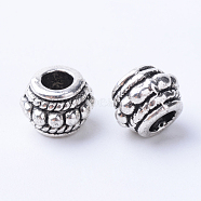 Tibetan Style Alloy Beads, Rondelle, Cadmium Free & Nickel Free & Lead Free, Antique Silver, 8x6.5mm, Hole: 3~3.5mm, about 950pcs/1000g(TIBE-Q063-145AS-NR)