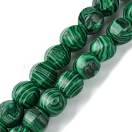 Synthetic Malachite Beads Strands, Faceted, Round, 10mm, Hole: 1.3mm, about 40pcs/strand, 16.14~16.22''(41~41.2cm)(G-H023-A05-01)