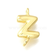 Brass Connector Charms, Lead Free & Cadmium Free, Long-Lasting Plated, Rack Plating, Real 18K Gold Plated, Letter Z, 12.5x7x2.5mm, Hole: 1.2mm(KK-P295-01G-Z)