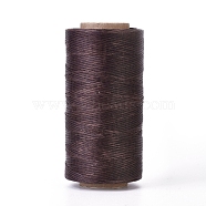 Waxed Polyester Cord, Micro Macrame Cord, Waxed Sewing Thread, Flat, Coconut Brown, 0.8mm, about 284.33 yards(260m)/roll(YC-I003-A29)