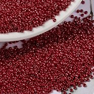 MIYUKI Round Rocailles Beads, Japanese Seed Beads, (RR426) Opaque Red Luster, 15/0, 1.5mm, Hole: 0.7mm, about 5555pcs/10g(X-SEED-G009-RR0426)