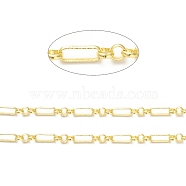 Rack Plating Brass Figaro Chains, Soldered, with Spool, Lead Free & Cadmium Free, Real 18K Gold Plated, Link: 7x2.5x1mm and 3x1mm(CHC-F016-03G)