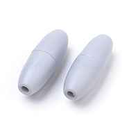 Plastic Breakaway Clasps, For Rubber Silicone Teething Necklaces, Light Grey, 24x9mm, Hole: 2.5mm(KY-R012-06)