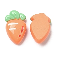 Opaque Resin Fruit Cabochons, for Jewelry Making, Carrot, 28x17x10mm(RESI-G072-02H)