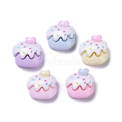 Opaque Cute Resin Decoden Cabochons, Imitation Food, Cake, 11x11x6.5mm(RESI-B024-01G)