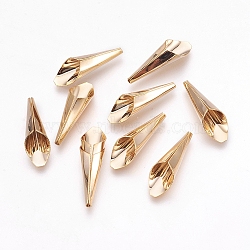 Brass Bead Cones, Nickel Free, Real 18K Gold Plated, 21.5x7x6mm, Hole: 1mm(X-KK-Q735-232G)
