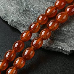 Oval Natural Carnelian Beads Strands, Dyed & Heated, 11x9mm, Hole: 1mm, about 37pcs/strand, 15.5 inch(G-D622-06-A)