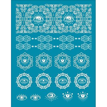 Silk Screen Printing Stencil, for Painting on Wood, DIY Decoration T-Shirt Fabric, Eye Pattern, 100x127mm