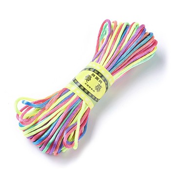 Korean Polyester Cord, Chinese Knotting Cord, Rattail Satin Cord, Colorful, 2.5mm, about 21.87 yards(20m)/bundle