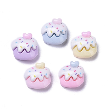 Opaque Cute Resin Decoden Cabochons, Imitation Food, Cake, 11x11x6.5mm