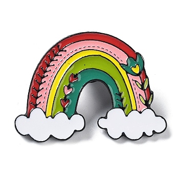 Inspiring Word Enamel Pins, Black Alloy Brooch for Backpack Clothes, Rainbow, 29x40x2mm