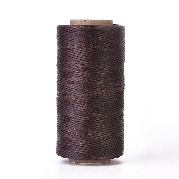 Waxed Polyester Cord, Micro Macrame Cord, Waxed Sewing Thread, Flat, Coconut Brown, 0.8mm, about 284.33 yards(260m)/roll