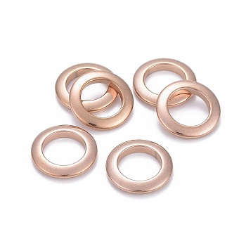 304 Stainless Steel Linking Rings, Rings, Rose Gold, 15x2mm, Inner Diameter: 9.5mm