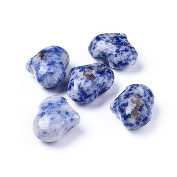 Natural Blue Spot Jasper Heart Love Stone, Pocket Palm Stone for Reiki Balancing, 20x25x11~13mm