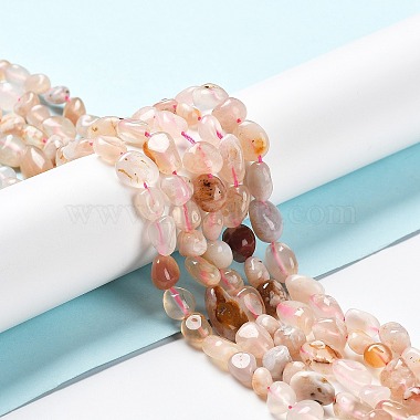 Natural Cherry Blossom Agate Beads Strands(G-P497-01A-01)-2