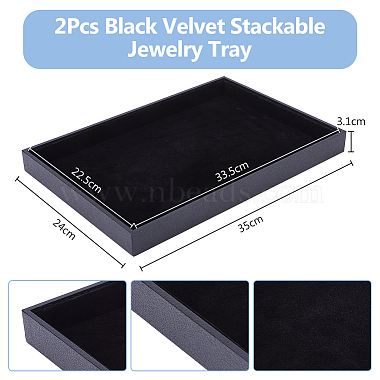 Rectangle MDF Jewelry Trays for Earrings(RDIS-WH0011-28)-2